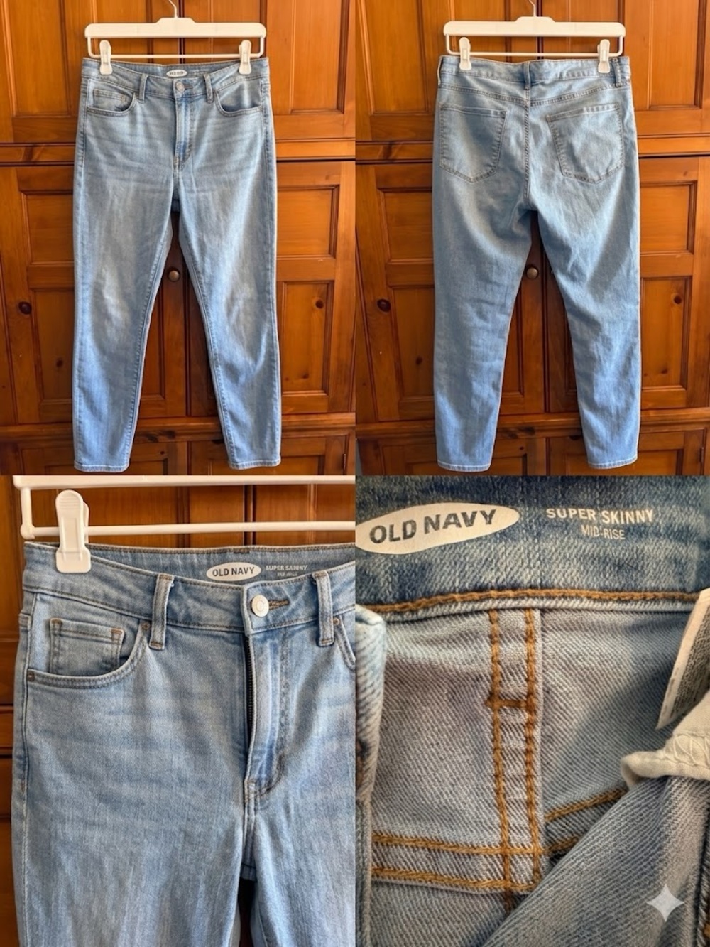 Old Navy Light Blue Super Skinny Mid Rise Jeans